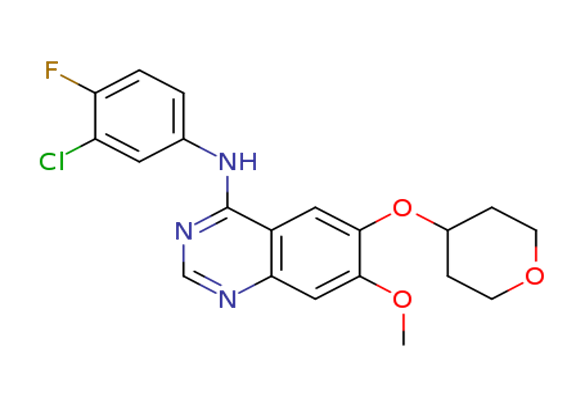 N-(3-chloro-4-fluorophenyl)-7-methoxy-6-((tetrahydro-2H-pyran-4-yl)oxy)quinazolin-4-amine