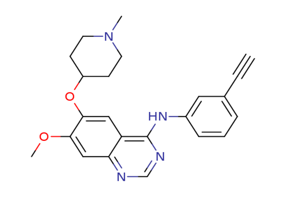 N-[(3-ethynyl-phenyl)amino]-6-(1-methyl-piperidin-4-yloxy)-7-methoxy-quinazoline