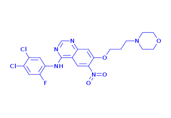 4-[(3,4-dichloro-6-fluorophenyl)amino]-7-[3-(4-morpholinyl)propoxy]-6-nitroquinazoline